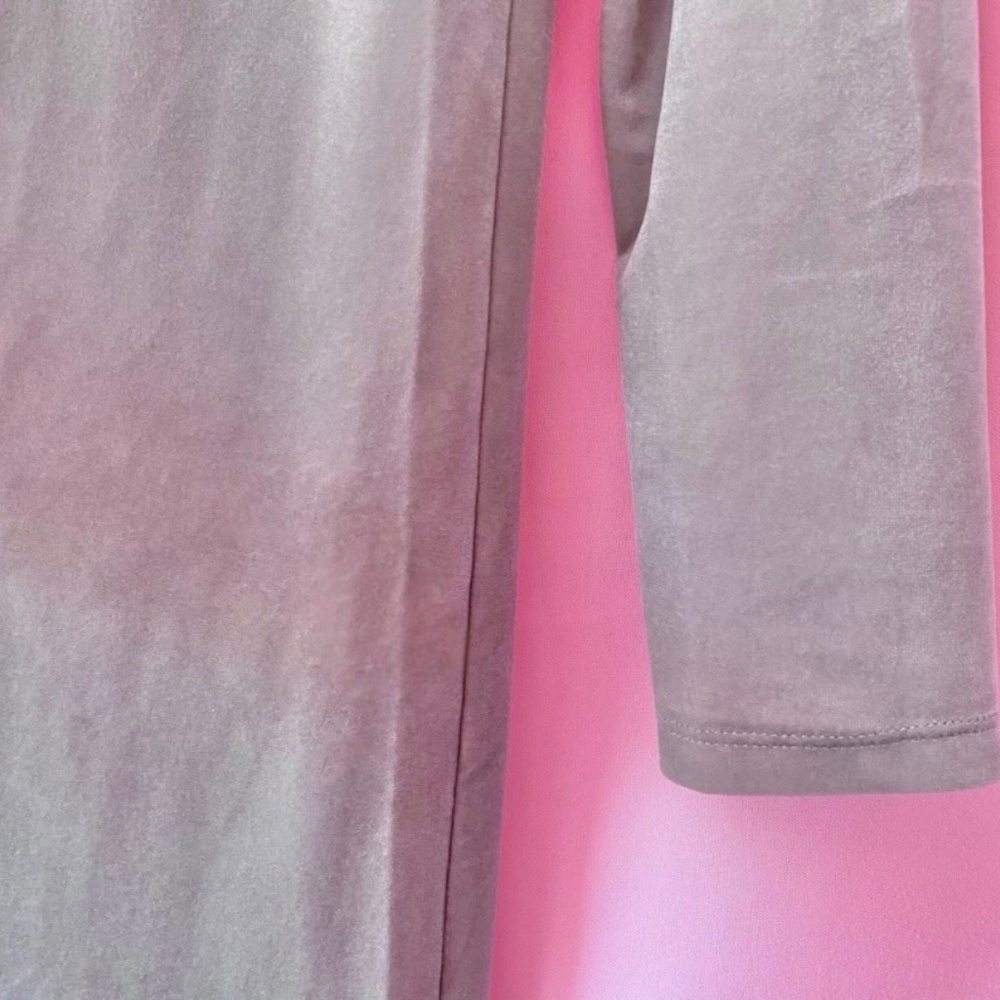Grey Velour Matching Set Longsleeve Cardigan Pant Bodysuit Silver Small Forever2 - Picture 6 of 12